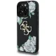 Aizsargvāciņš Guess Grained Roses Big 4G logo iPhone 16 Pro Max, melns