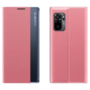 Grāmatiņas tipa vāciņš Xiaomi Redmi K40 / Poco F3 ar viedo logu, rozā