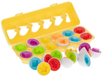 Attīstošā Rotaļlieta Formu Krāsu Šķirotājs "Olas", 12 gab. | Educational Toy Color Shape Digit Sorter Matching...
