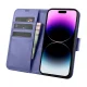 Atverams ādas vāciņš iCarer 2in1 iPhone 14 Pro ar RFID aizsardzību, gaiši violets