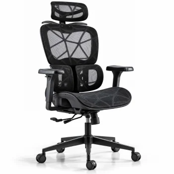 Ergonomisks biroja krēsls Sofotel Altis ar kāju balstu, melns