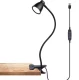LED galda lampa ar klipsi, 5W, USB barošana, melna