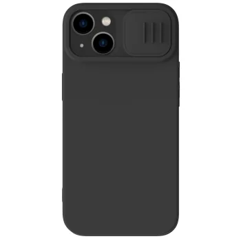 Nillkin CamShield Silky Silicone vāciņš iPhone 14 Plus ar kameras aizsegu, melns