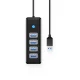 Orico PW4U-U3 USB-A centrmezgls ar 4x USB 3.0 portiem, melns