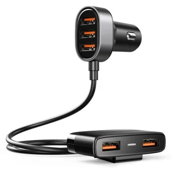 Auto lādētājs Joyroom JR-CL03 5x USB 6.2A ar 1.5 m pagarinātāju, melns