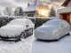 Ūdensizturīgs automašīnas pārsegs ar spoguļu kabatām, L izmērs, sudraba