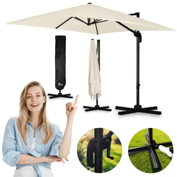 Plonos 488301 saliekams dārza saulessargs ar pārvalku, 420 cm, smilšu krāsā