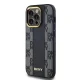 DKNY iPhone 14 Pro Max vāciņš Leather Checkered Mono Pattern MagSafe, melns
