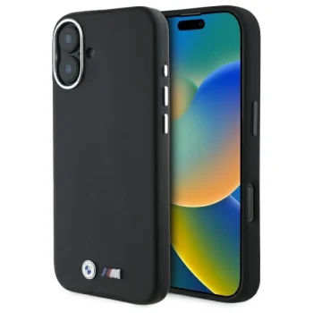 BMW M Smooth Full Wrapped Metal MagSafe vāciņš iPhone 16, melns