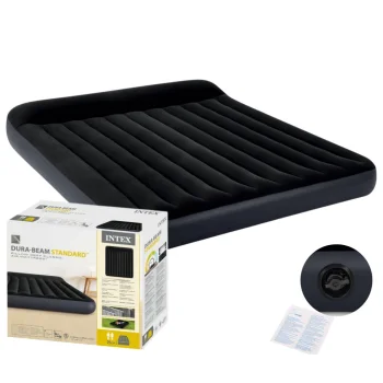 Intex 64144 divvietīgs piepūšamais matracis ar galvgali, 203x183x25 cm