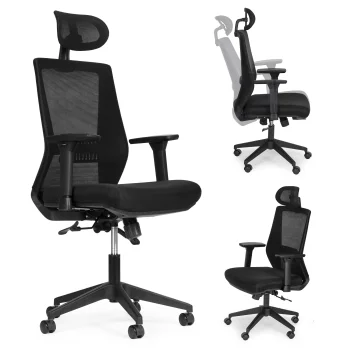 ModernHome ergonomisks biroja krēsls, melns