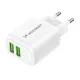 Wozinsky CUWCW tīkla lādētājs 2.4A ar 2x USB-A, balts