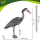 Dārza dekorācija gārnis Gardlov 66cm dīķa ornaments uz mietiņa, pelēks