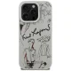Karl Lagerfeld Grained Pattern & Logo MagSafe vāciņš iPhone 16 Pro Max - Pelēks