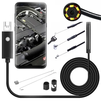 Smartphone Waterproof Borescope Endoscope Inspection Camera - 10m, USB, MicroUSB | Endoskops Kamera Zonde Viedtālrunim...