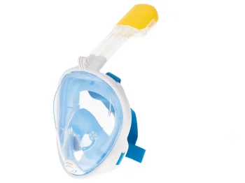 Saliekama pilnas sejas maska snorkelēšanai, zila, L/XL izmērs