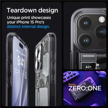 Spigen iPhone 15 Pro vāciņš Ultra Hybrid Mag Zero One, tumši pelēks