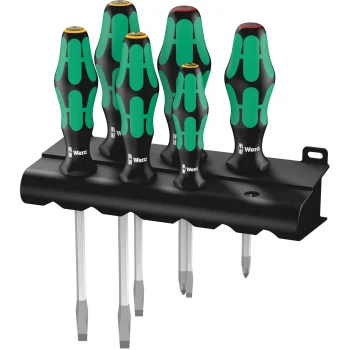 Wera 334 SK/6 Kraftform Plus Lasertip skrūvgriežu komplekts ar statīvu, 6 gab.
