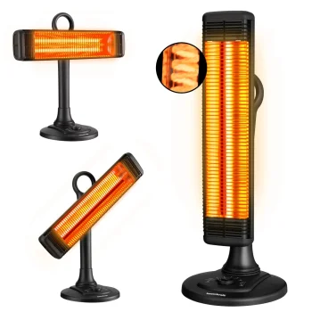 Infrasarkanais sildītājs Bauerkraft 1000 W, vertikāls un horizontāls, ar 50° oscilāciju