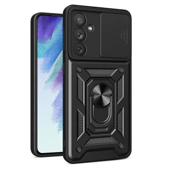 Samsung Galaxy A54 (SM-A546) Armor Guard TPU Hybrid Camshield Case Cover, Black | Telefona Vāciņš Maciņš Apvalks...