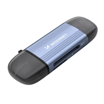 Wozinsky WCR-5G atmiņas karšu lasītājs SD un microSD, USB-A / USB-C 3.0, pelēks