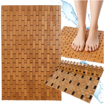 Ruhhy 26048 bambusa vannas istabas paklājiņš, 80x50 cm, neslīdošs