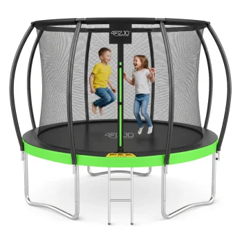 Dārza batuts bērniem 4FIZJO PRO 312 cm 10FT, zaļš/melns