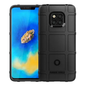 Huawei Mate 20 Pro 2018 (LYA-L09, L29) Shock-proof Rugged Square Grid TPU Back Case Cover, Black | Telefona Vāciņš...