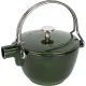 Čuguna tējkanna Staub 1,15 l, apaļa, zaļa