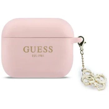 Guess Silicone 4G Charm maciņš Apple AirPods Pro 3 austiņām, rozā