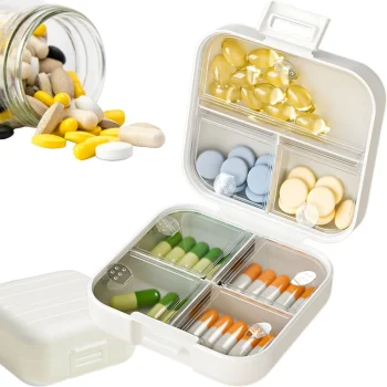 Zāļu un vitamīnu organizators, 7 nodalījumi, ceļojumu kastīte