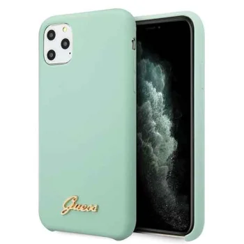 Guess Silicone Vintage Gold Logo vāciņš iPhone 11 Pro, zaļš