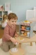 Ecotoys koka kafijas automāts un veikaliņš bērniem 2-in-1, 26 piederumi