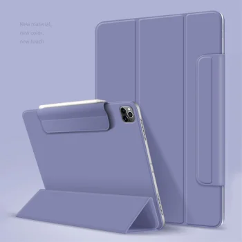 Apple iPad Pro 13'' (2024) (A2926 A2925) Nappa Texture Tri-Fold Book Case Cover, Purple | Planšetes Vāciņš Maciņš...