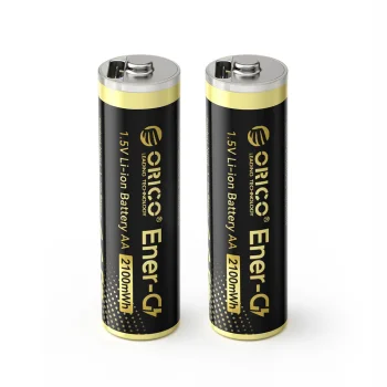 Uzlādējamas AA litija baterijas Orico Ener-G EG5C 1.5V 2100mWh USB-C, 2 gab.