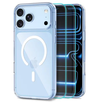 Tech-Protect FlexAir Hybrid MagSafe vāciņš un 2 aizsargstikli iPhone 18 Pro Max / 17 Pro Max, caurspīdīgs