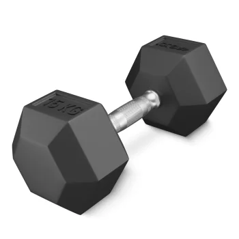 4FIZJO HEX tērauda hantele 15 kg, melna