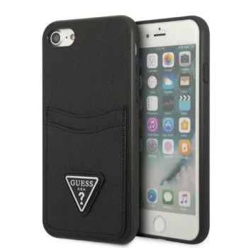 Guess GUHCI8PSATPK Saffiano Triangle vāciņš iPhone 7/8/SE melns