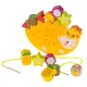Koka balansēšanas spēle un vēršanas rotaļlieta Ežuks ar augļiem