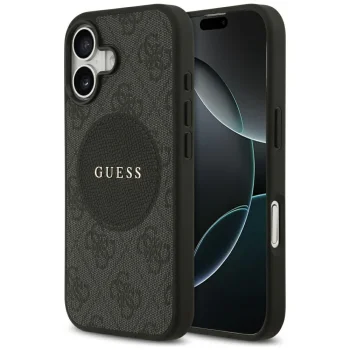 Guess 4G Circle Classic Logo MagSafe vāciņš priekš iPhone 17, melns
