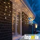LED lāsteku virtene Izoxis, 100 LED, 4 m, IP44, silti balta