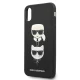 Karl Lagerfeld Saffiano Karl&Choupette Head vāciņš iPhone XS Max - melns