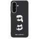 Karl Lagerfeld vāciņš Samsung Galaxy A57 5G Karl & Choupette Heads Pins & Logo, melns