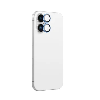 Kameras aizsargstikls ar rāmi AmazingThing iPhone 16 / 16 Plus, zils