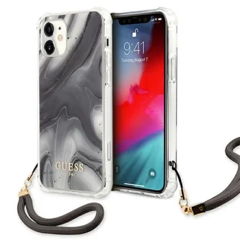 Guess iPhone 12 mini vāciņš Marble Collection, pelēks