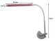 Bezēnu galda lampa ar klipsi, 24 LED, USB, balta/rozā