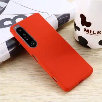 For SonySony Xperia 1 IV Liquid Silicone Phone Case Soft Cover, Red | Telefona Vāciņš Maciņš Aplvalks Bamperis