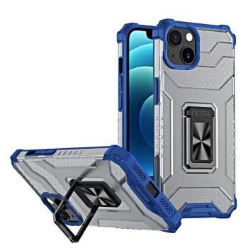Crystal Ring Case vāciņš Apple iPhone 13 mini ar statīvu zils