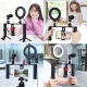 Puluz Komplekts Statīvs Telefona Turētājs ar LED Riņķa Lampu Gaismu un Mikrofonu | Vlog Kit Stand with LED Lamp...