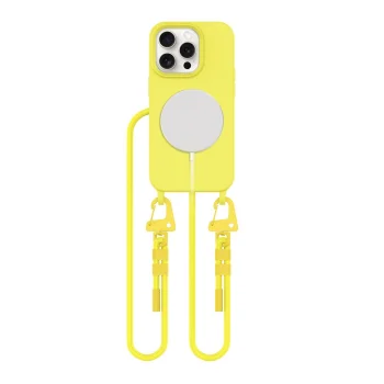 Tech-Protect Magnecklace MagSafe vāciņš priekš iPhone 14 Pro ar aukliņu, dzeltens